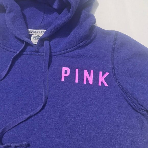 PINK Victoria's Secret "Love Pink" Hoodie Small Pullover Sweatshirt - Picture 3 of 10